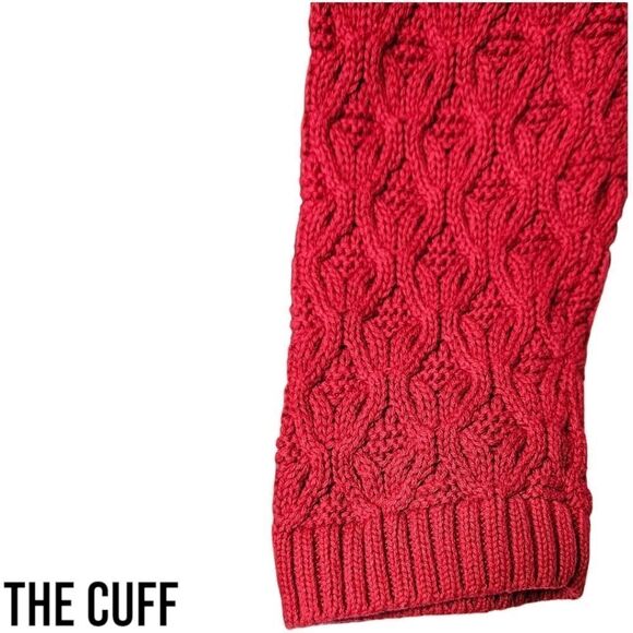 JEAME PIERRE Plus Size Red Cable Knit Sweater - Picture 4 of 11